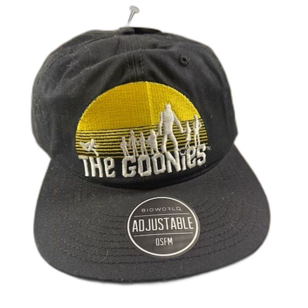 The Goonies Movie Logo Snapback Hat BioWorld Black Adjustable Cap NWT OSFM